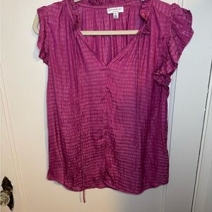 Current Air Fuchsia Ruffled Blouse